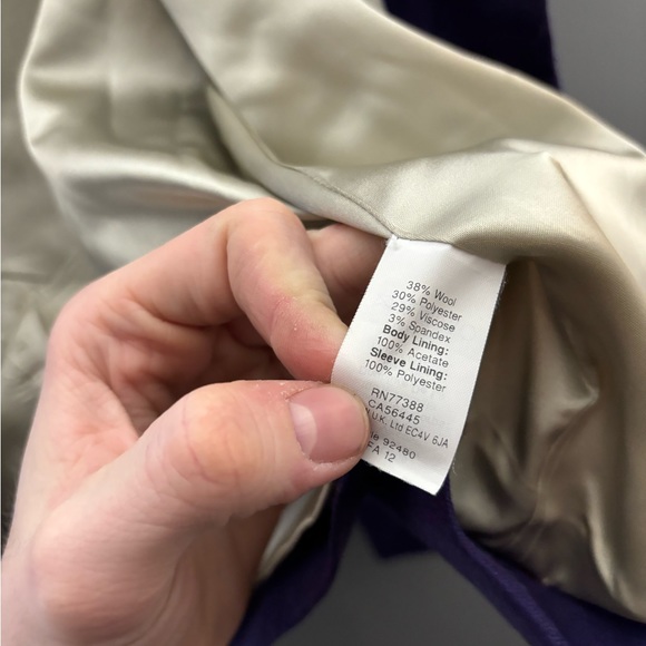 J.Crew Wool Blend Purple Schoolboy Blazer Womens Size 8 - Picture 4 of 4